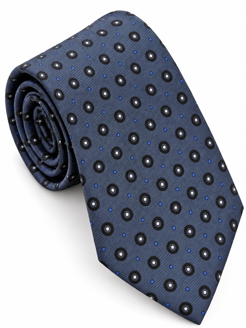 Ermenegildo Zegna Gray/blue Silk Tie with Micro Dot Pattern